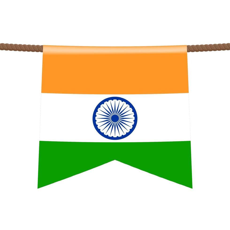 india national flags hangs on the ropes vector