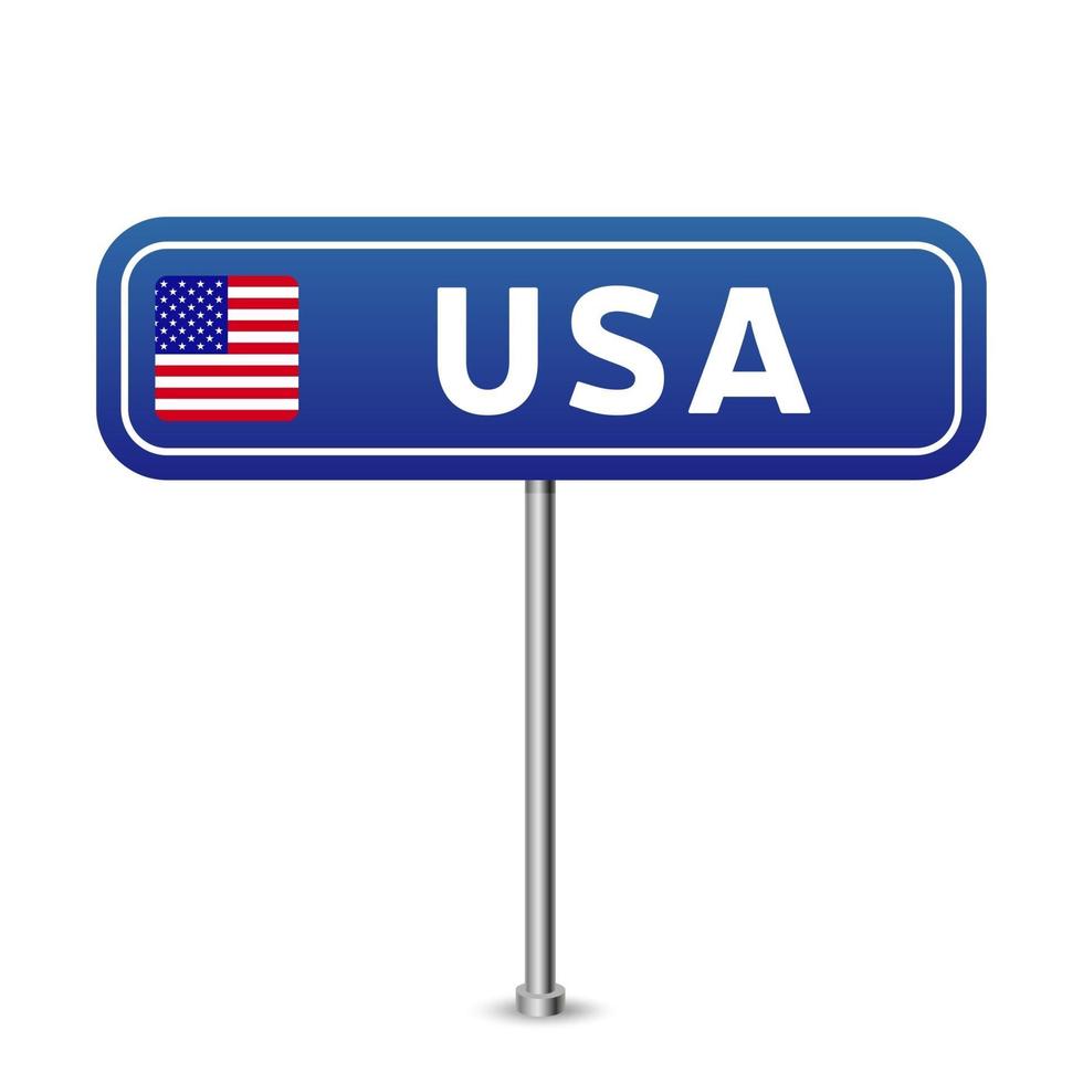 usa road sign. National flag with country name vector