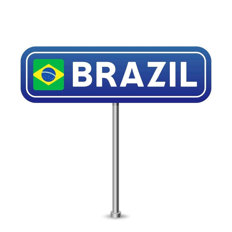 brazil road sign. National flag with country name vector
