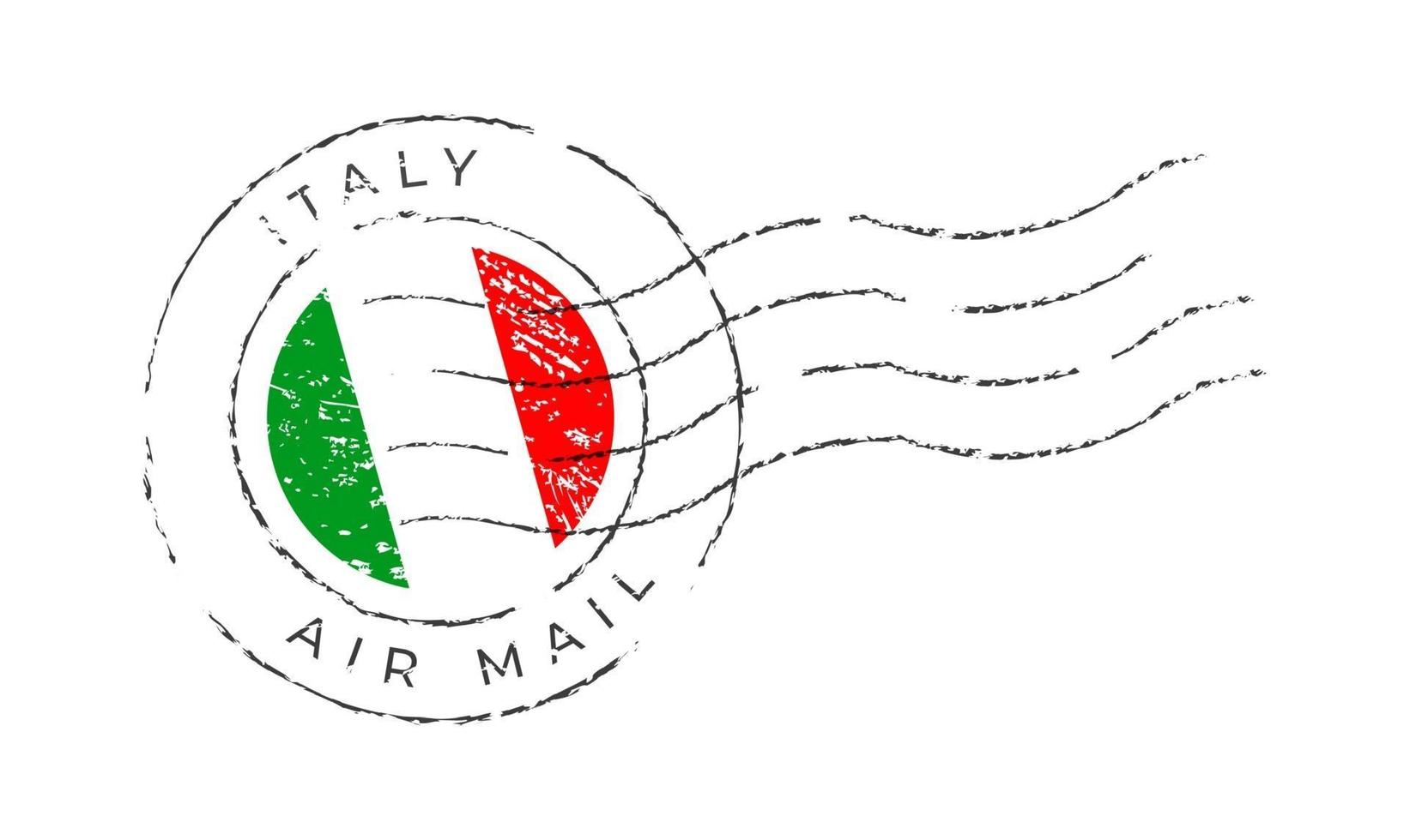 Italy postage mark. National Flag Postage Stamp vector