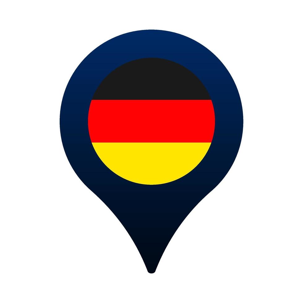 germany flag and map pointer icon vector