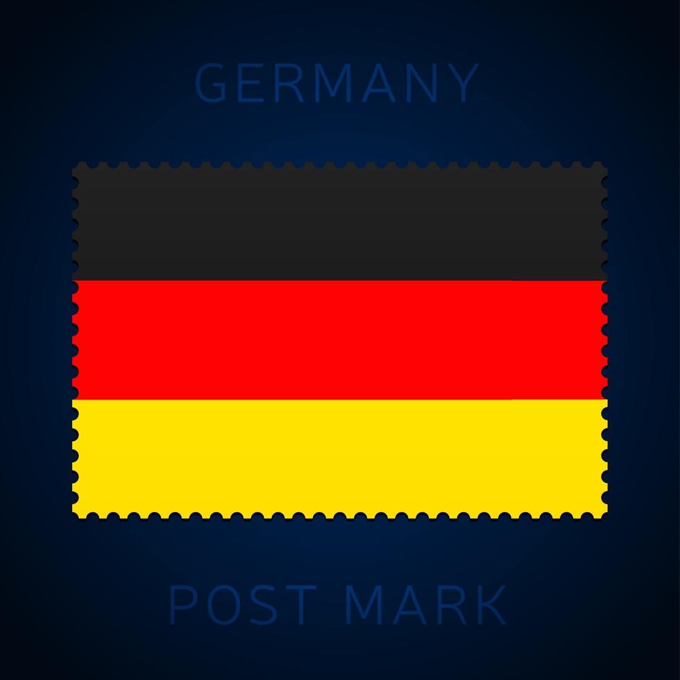 marca postal de Alemania. Sello de la bandera nacional aislado en blanco vector
