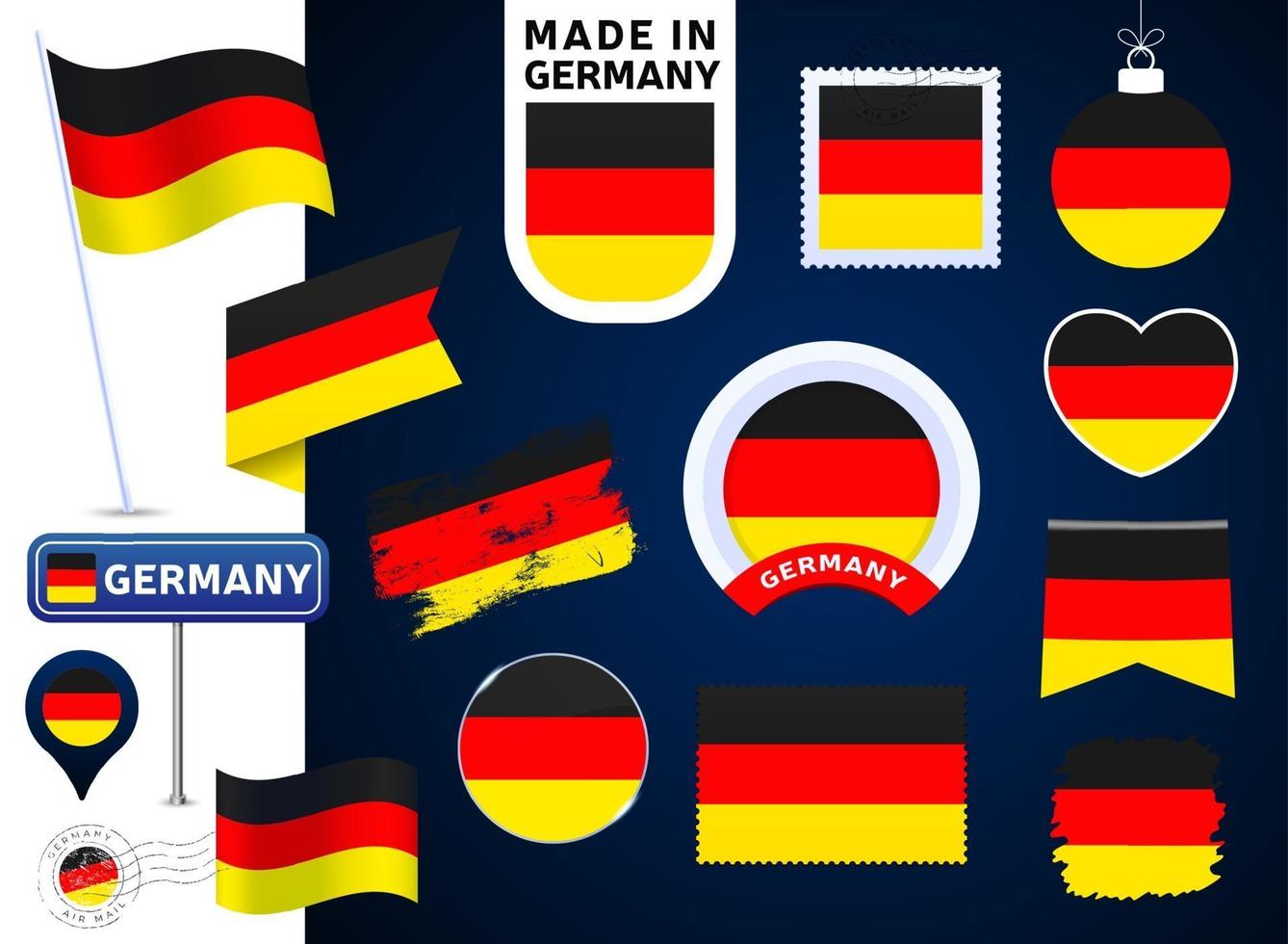 Germany flag vector collection. big set of national flag design