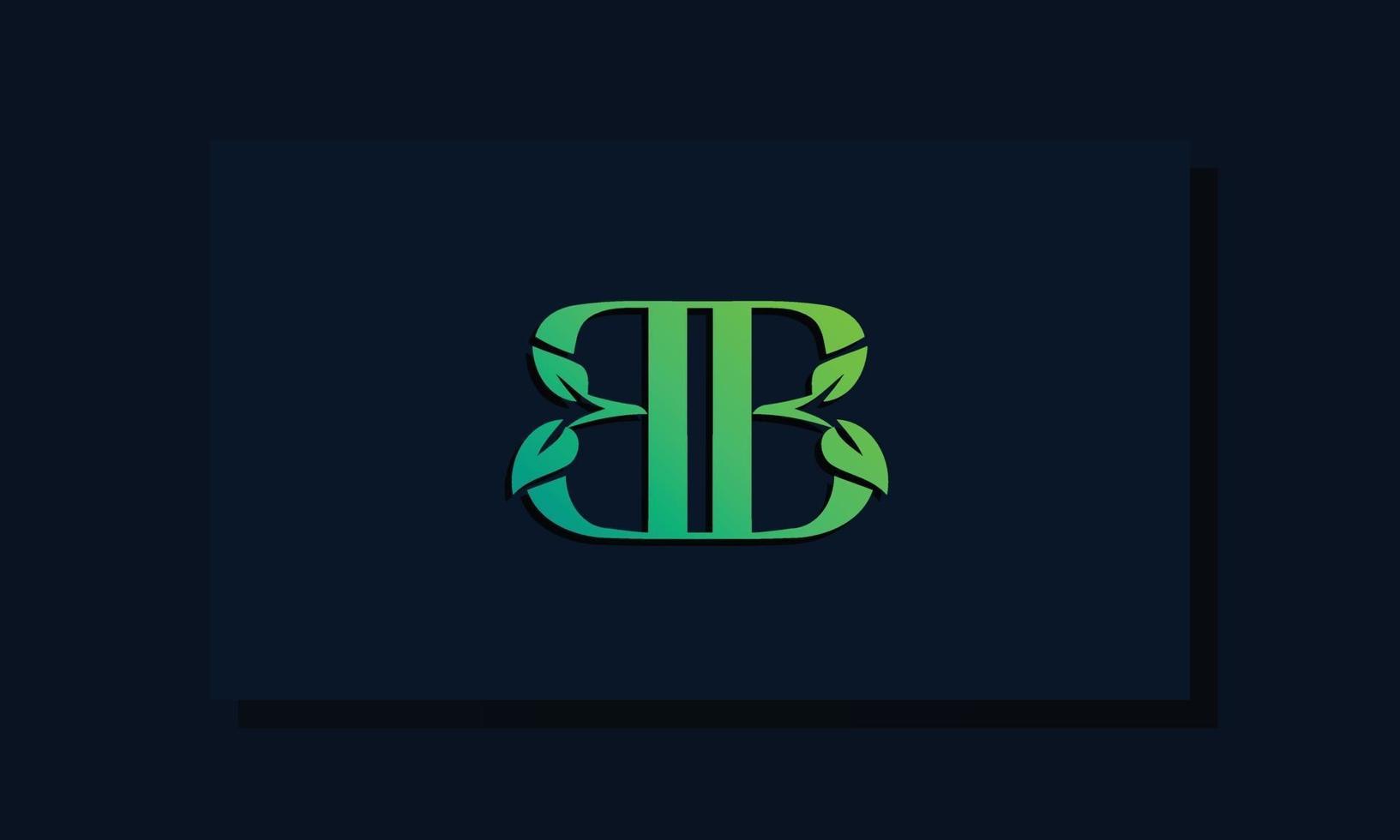 logotipo de bb inicial de estilo de hoja mínima. vector