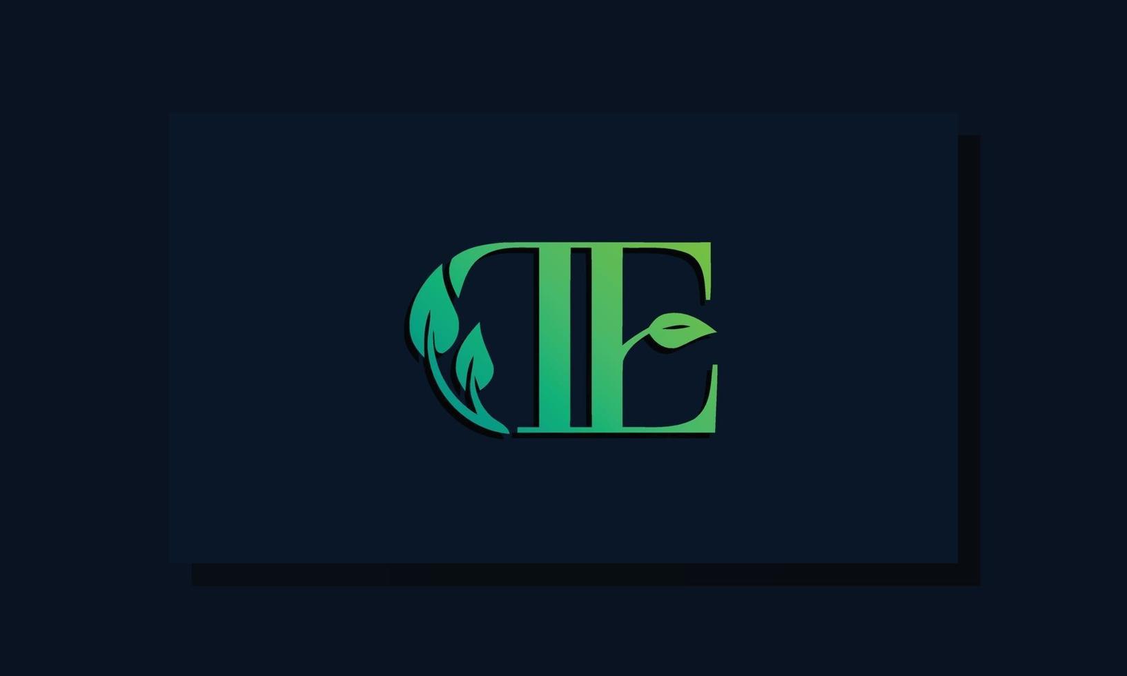 Minimal leaf style Initial DE logo vector