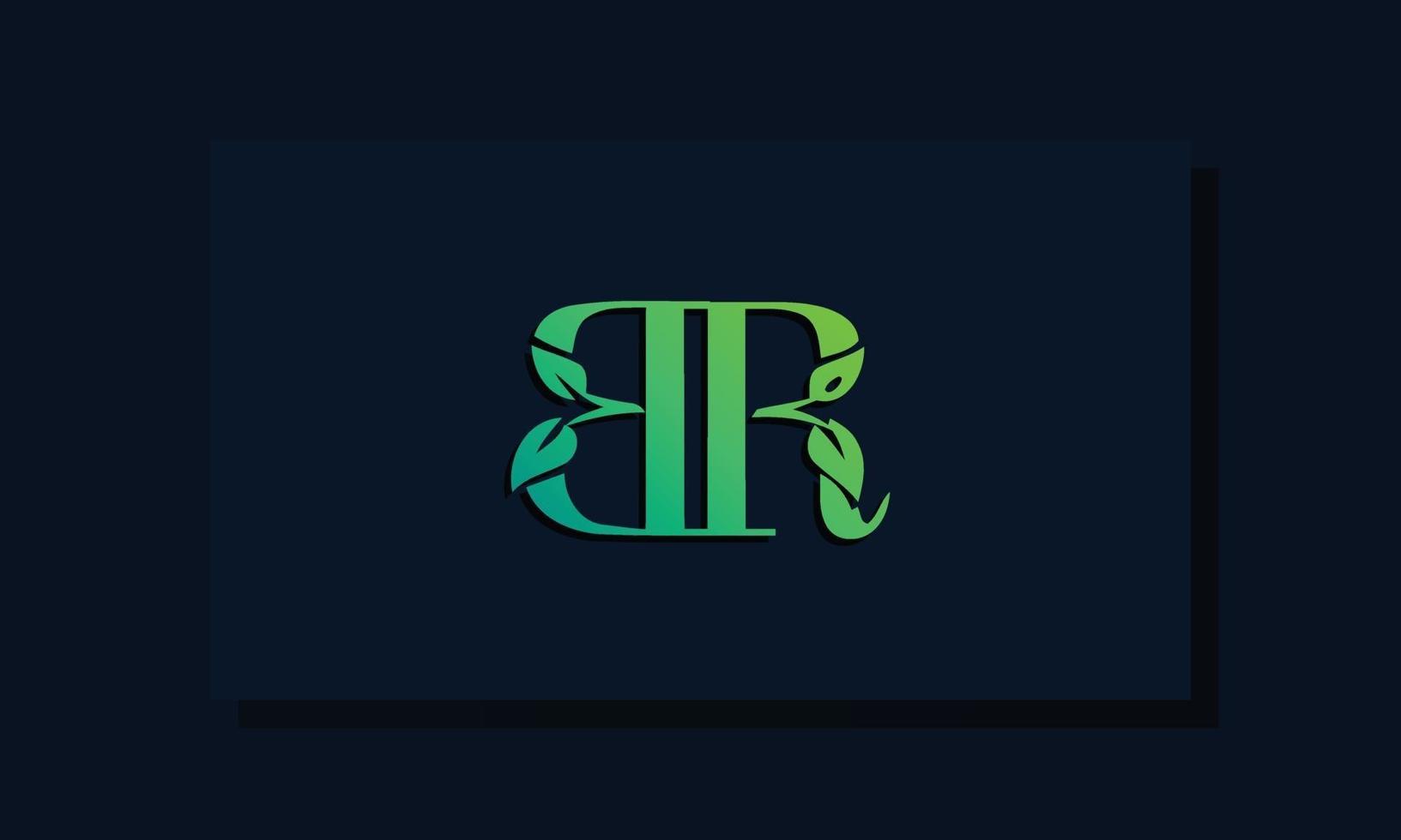 Minimal leaf style Initial BR logo. vector