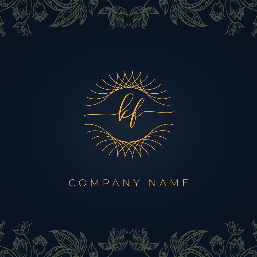 Elegant luxury letter KF logo. vector