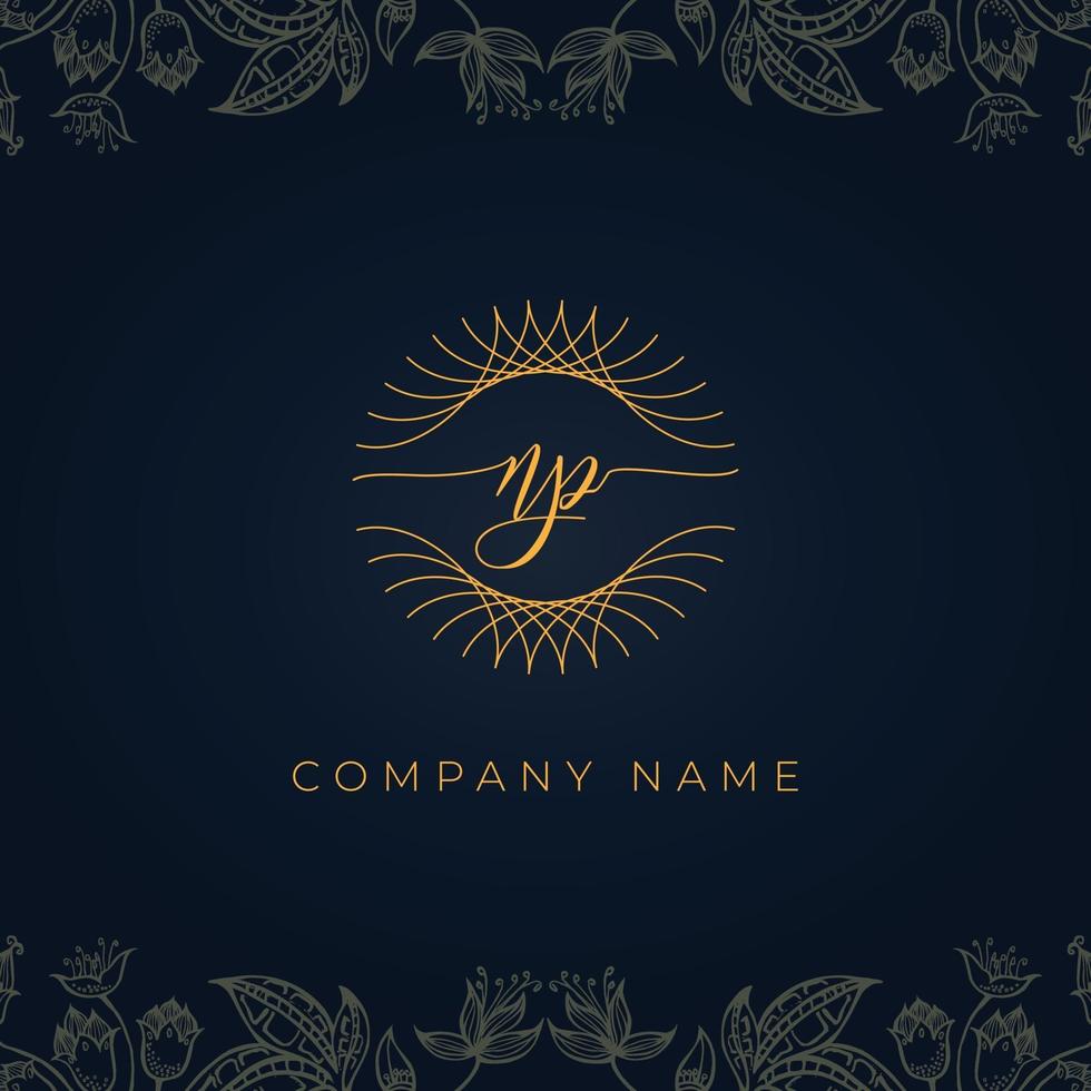 Elegant luxury letter NP logo. vector