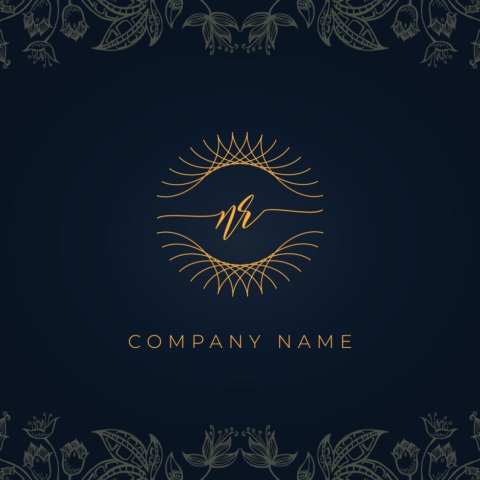 Elegant luxury letter NR logo. vector