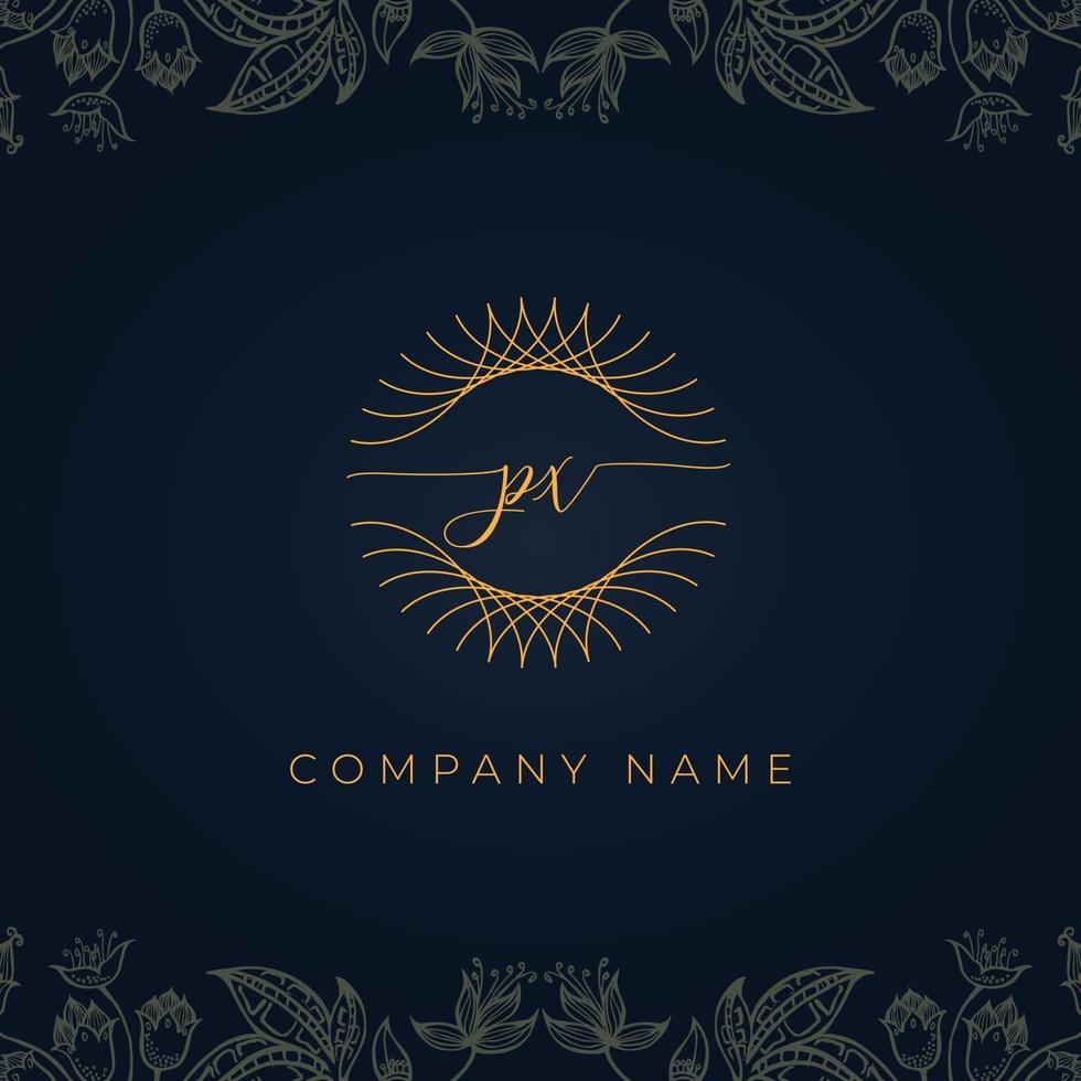 Elegant luxury letter PX logo. vector