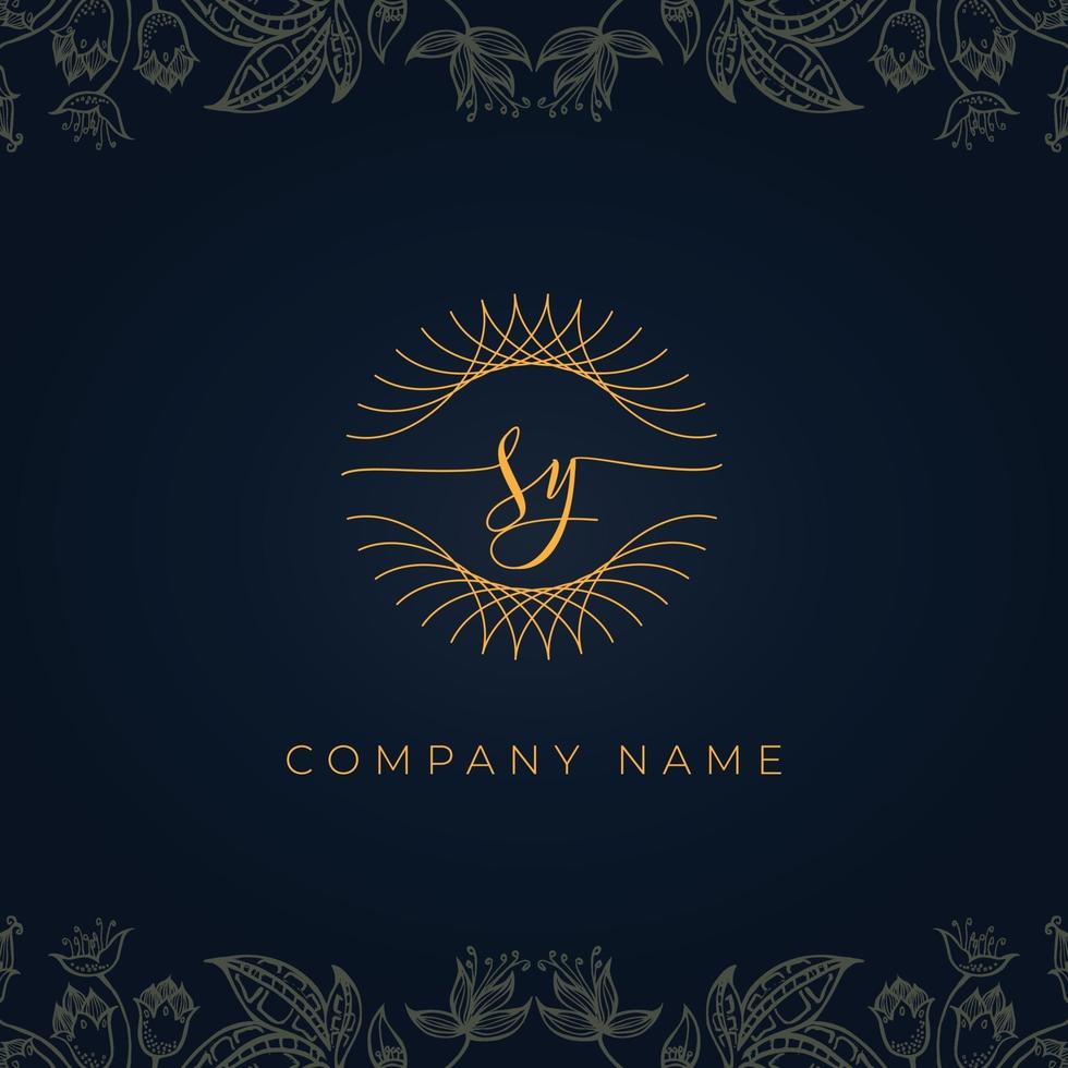 Elegant luxury letter SY logo. vector