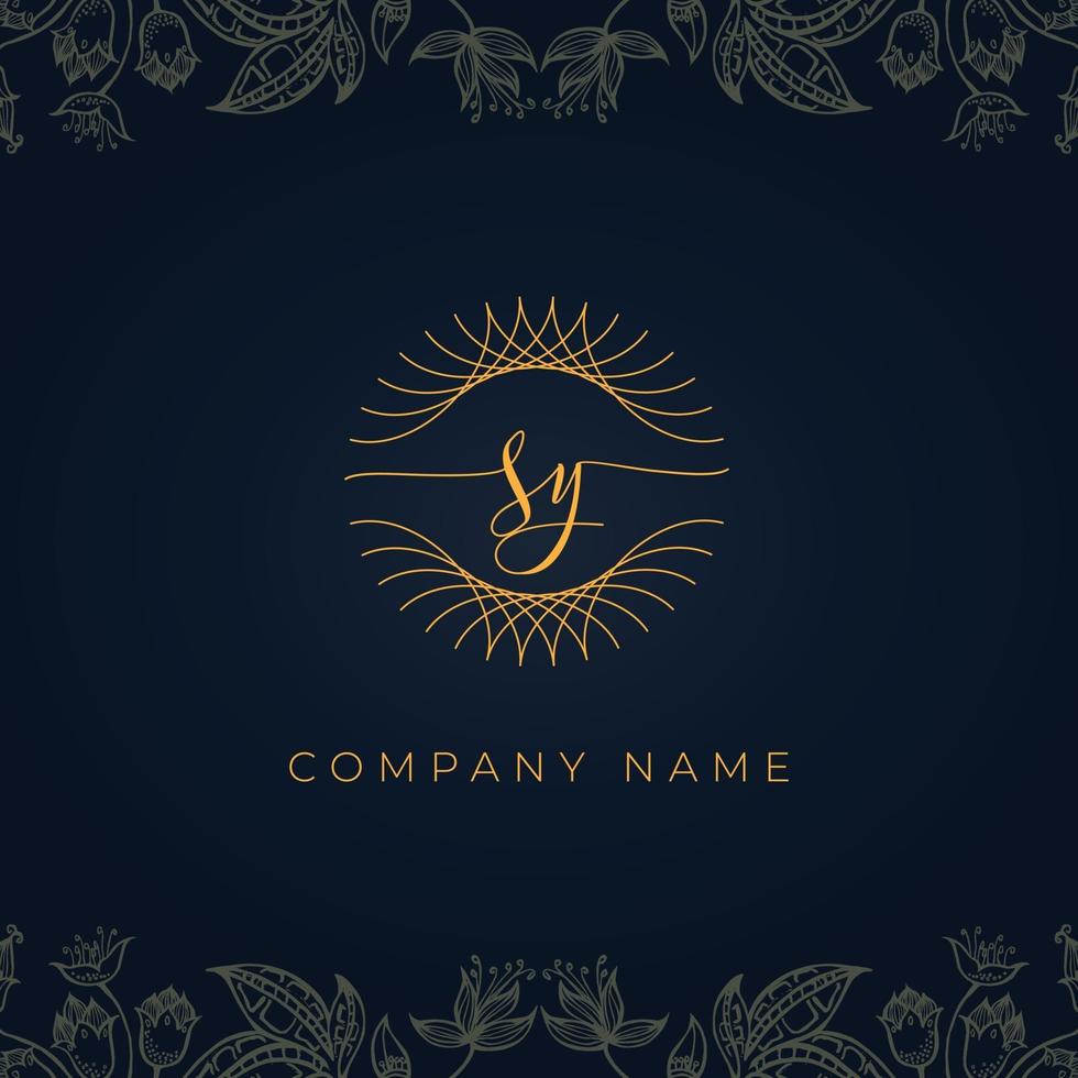 Elegant luxury letter SY logo. vector