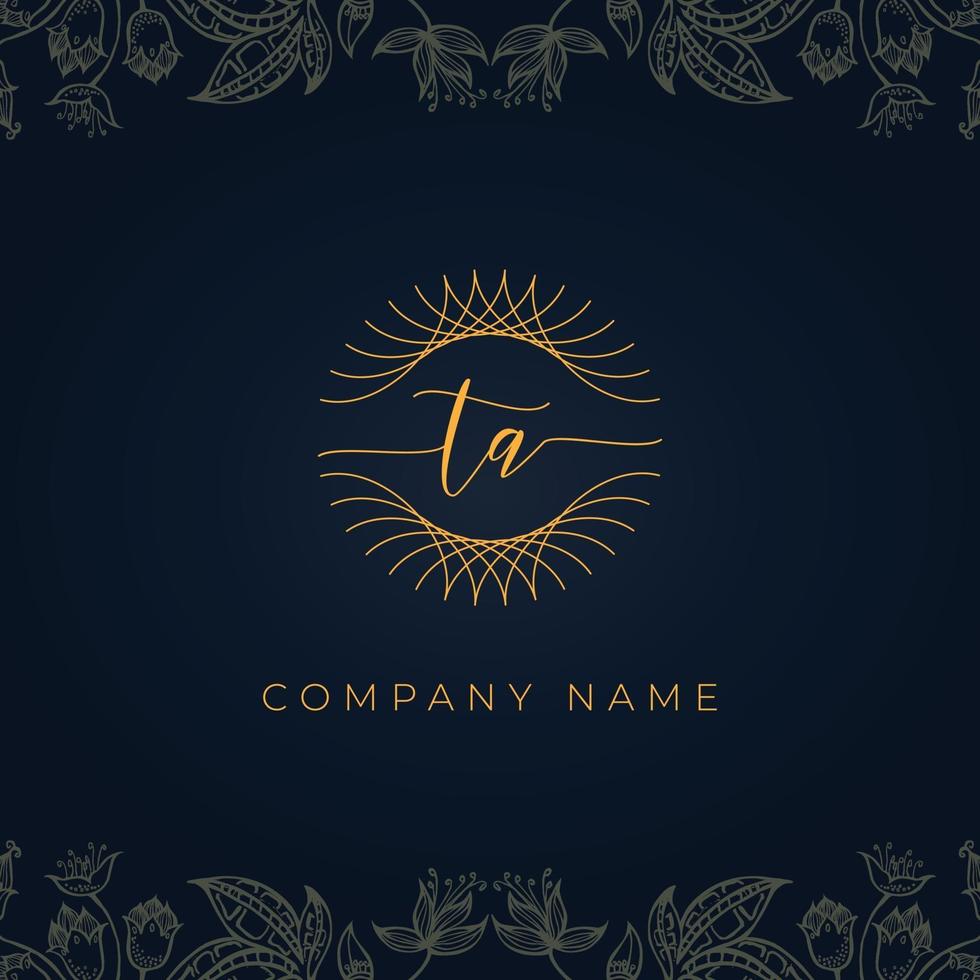 Elegant luxury letter TA logo. vector