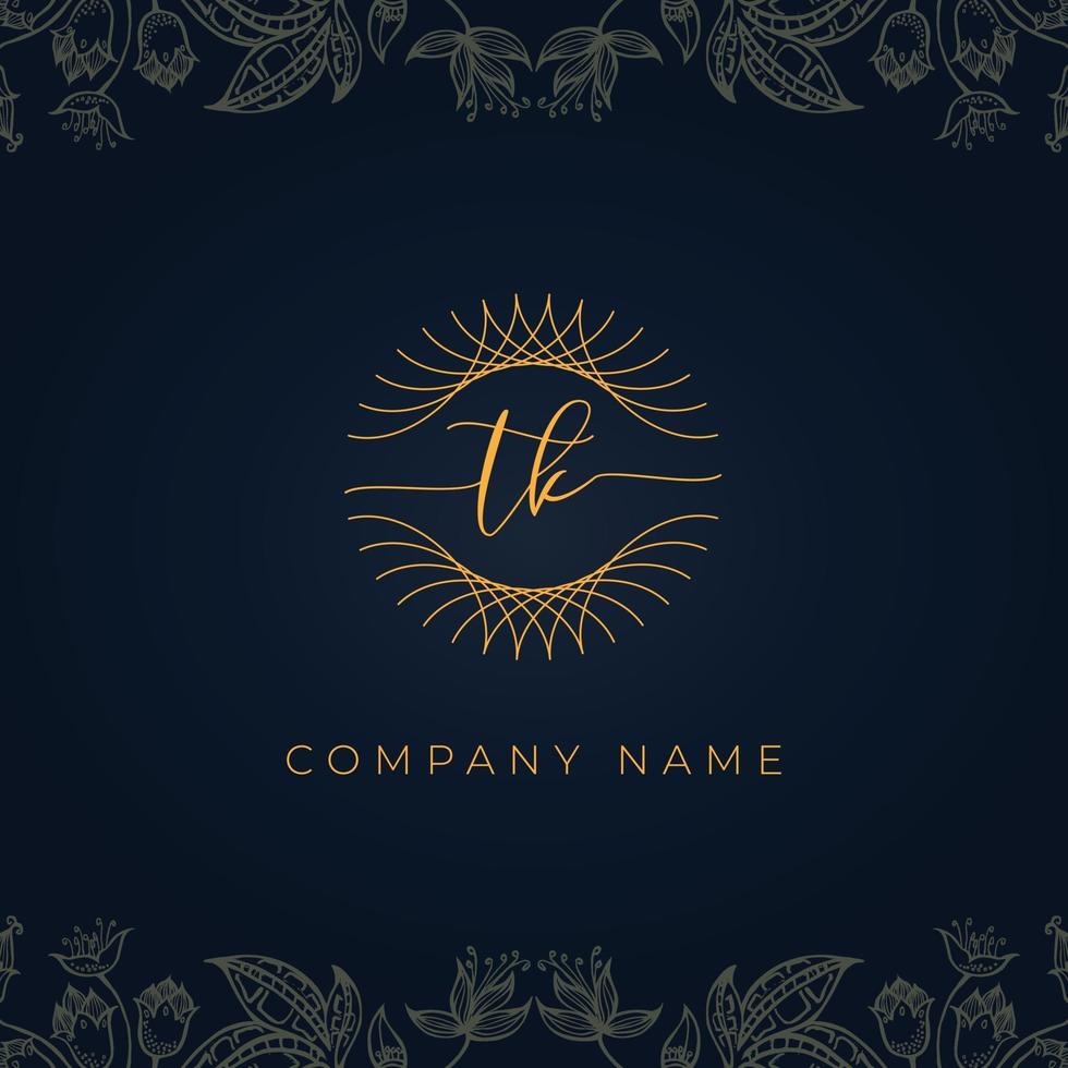 Elegant luxury letter TK logo. vector