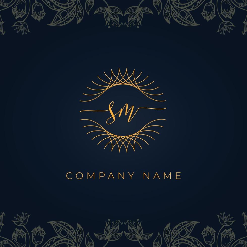 Elegant luxury letter SM logo. vector