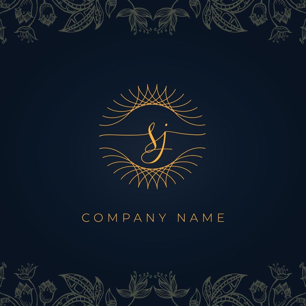 elegante logotipo de lujo letra sj. vector