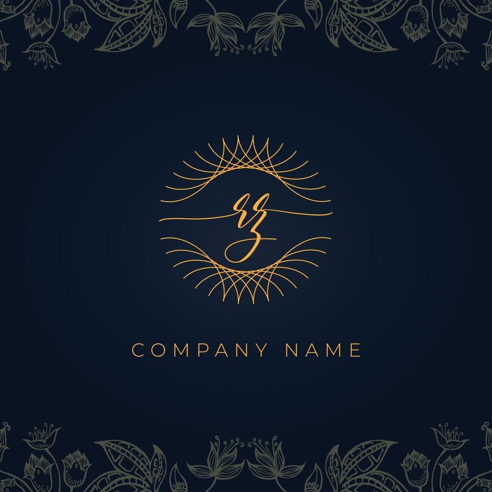 Elegant luxury letter RZ logo. vector