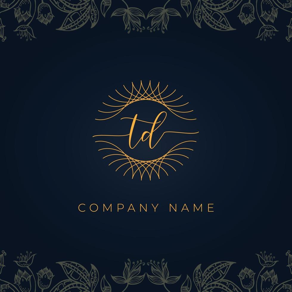 Elegant luxury letter TD logo. vector