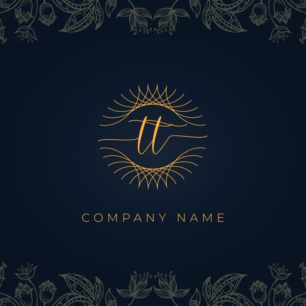 Elegant luxury letter TT logo. vector