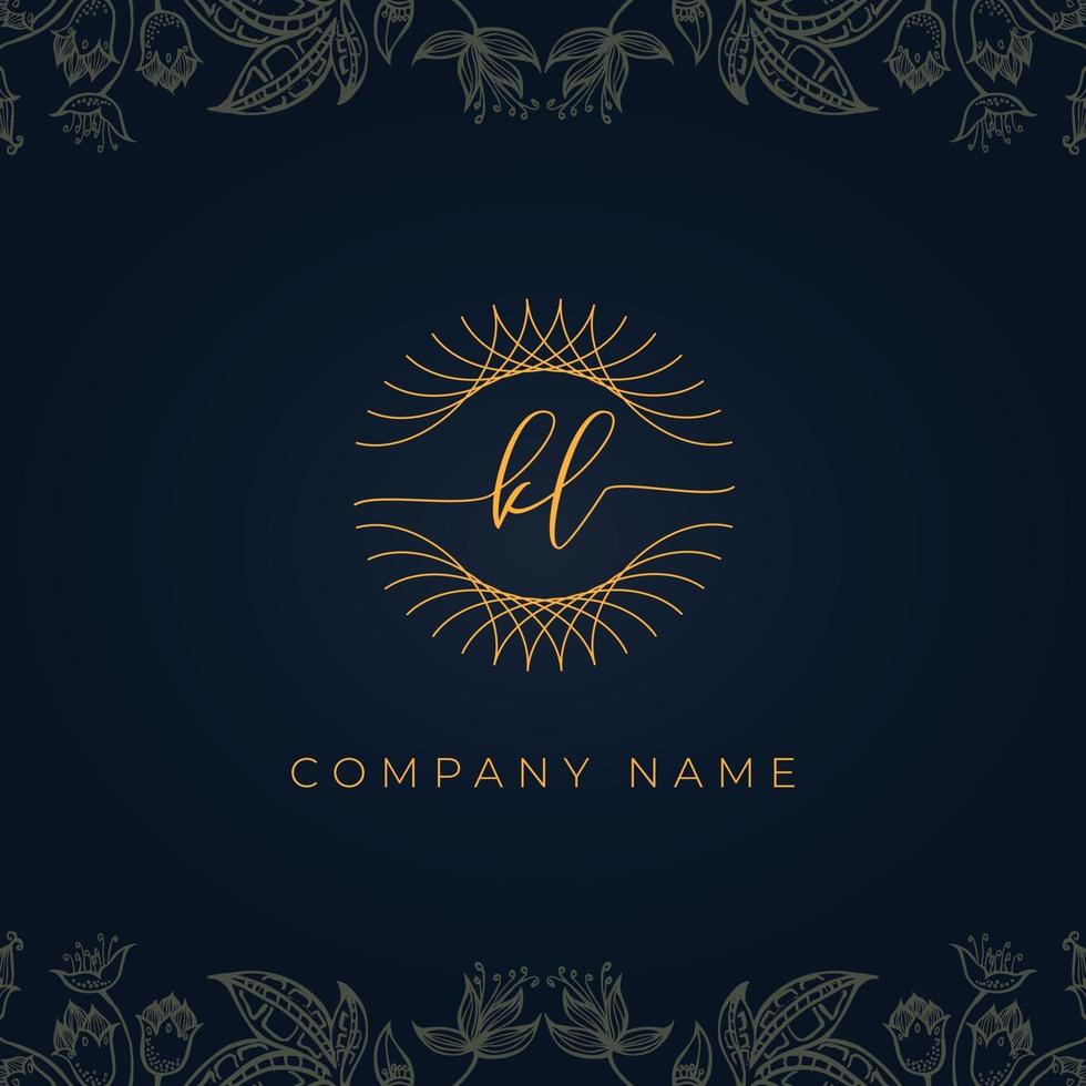 Elegant luxury letter KL logo. vector