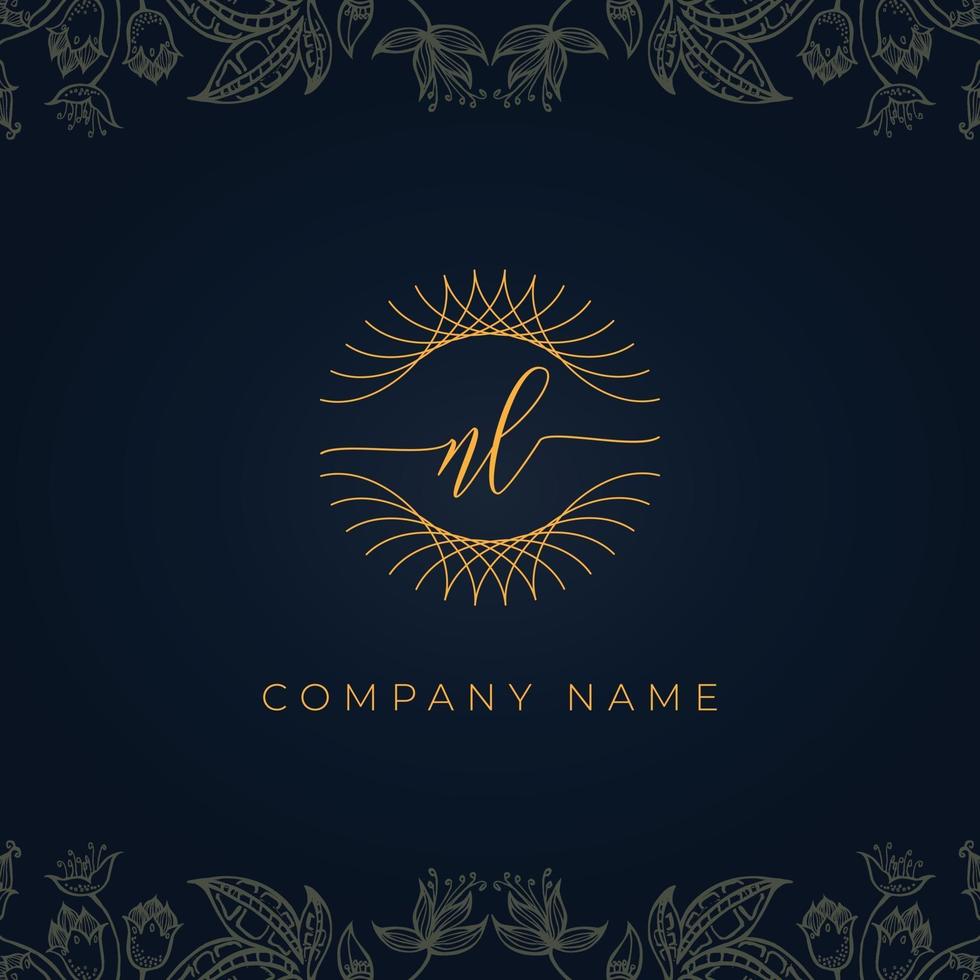 Elegant luxury letter NL logo. vector