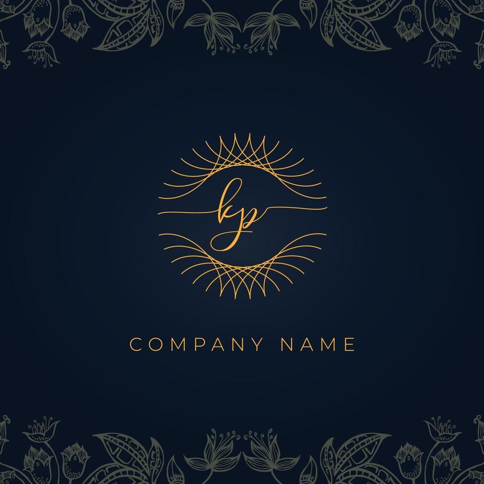 Elegant luxury letter KP logo. vector
