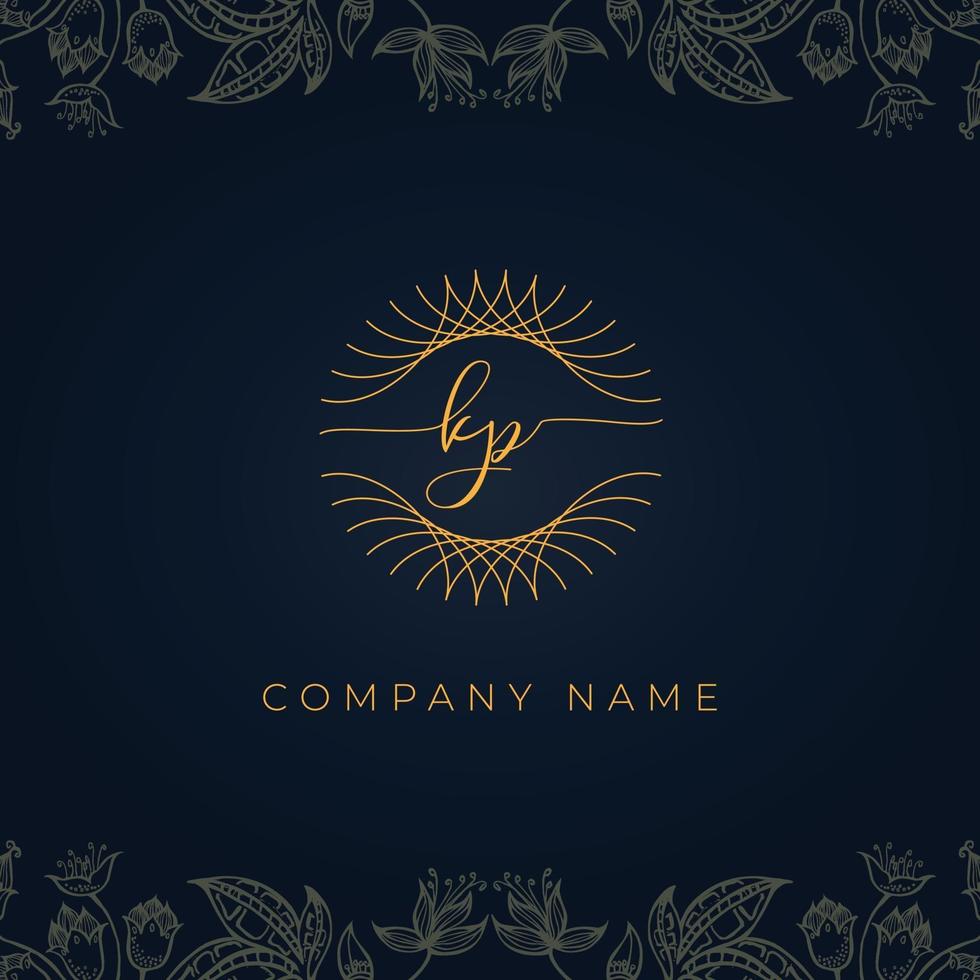 Elegant luxury letter KP logo. vector