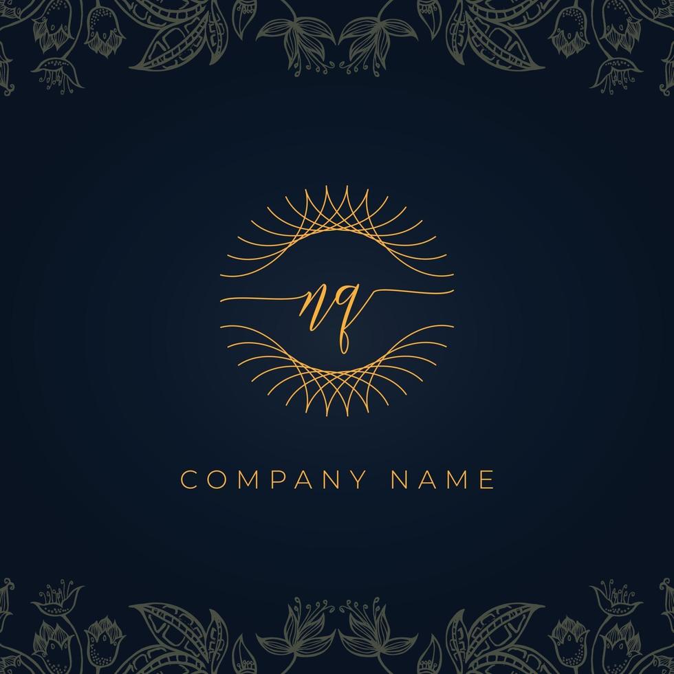 Elegant luxury letter NQ logo. vector