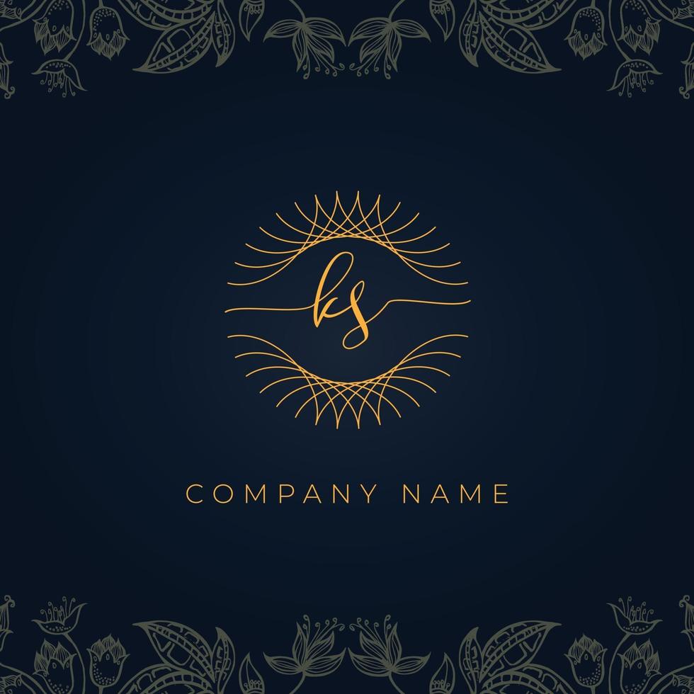 Elegant luxury letter KS logo. vector