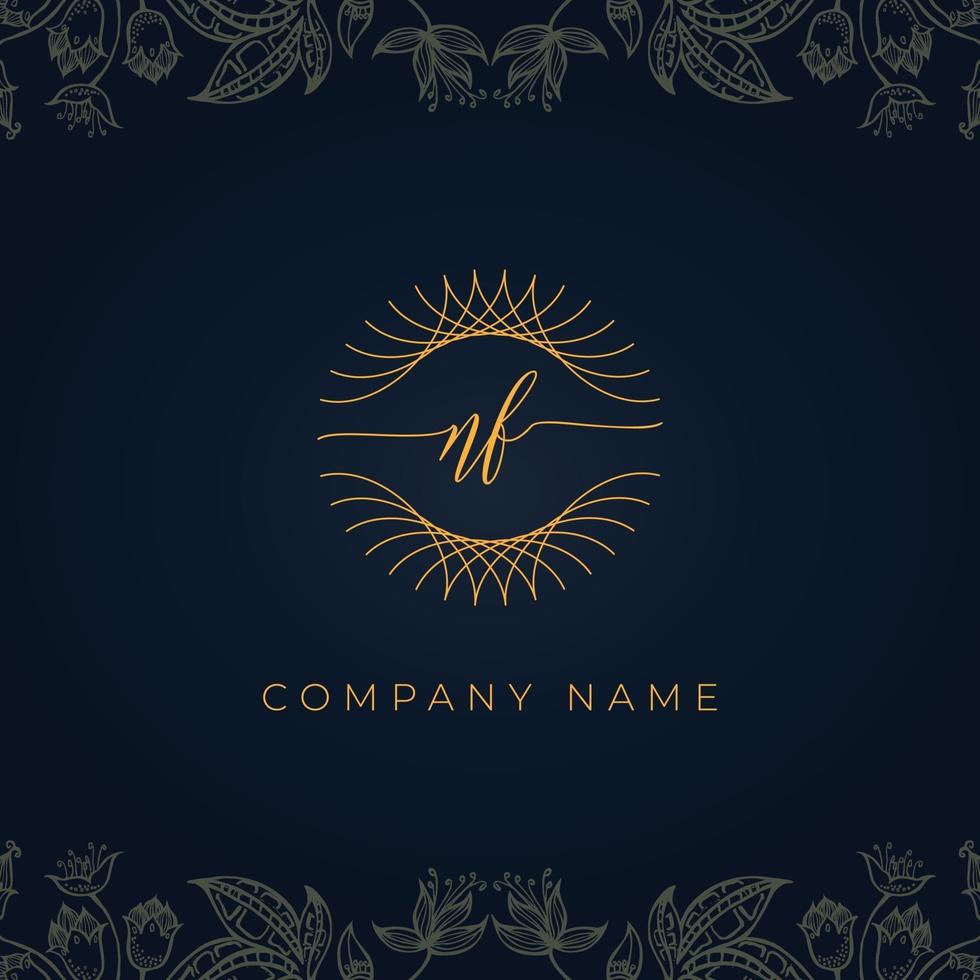 Elegant luxury letter NF logo. vector