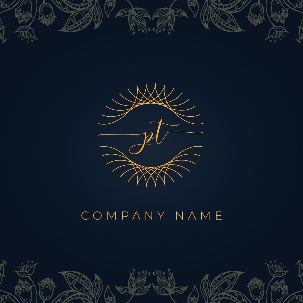 Elegant luxury letter PT logo. vector