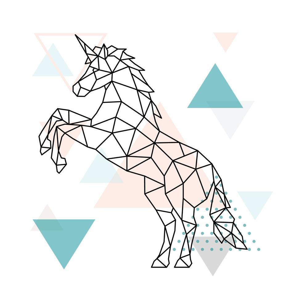 Geometric Unicorn design. vector