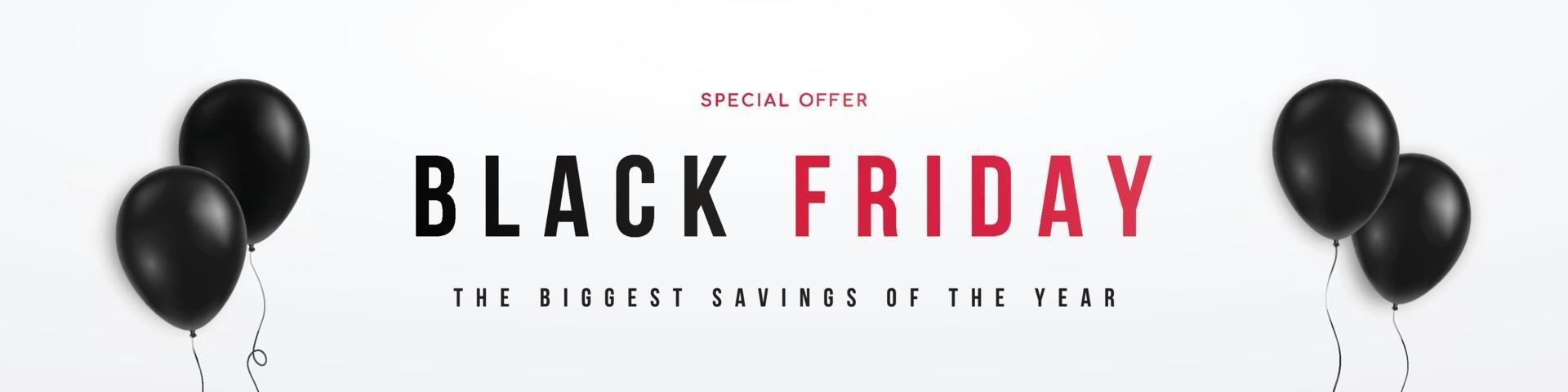 Black Friday long advertising banner. vector