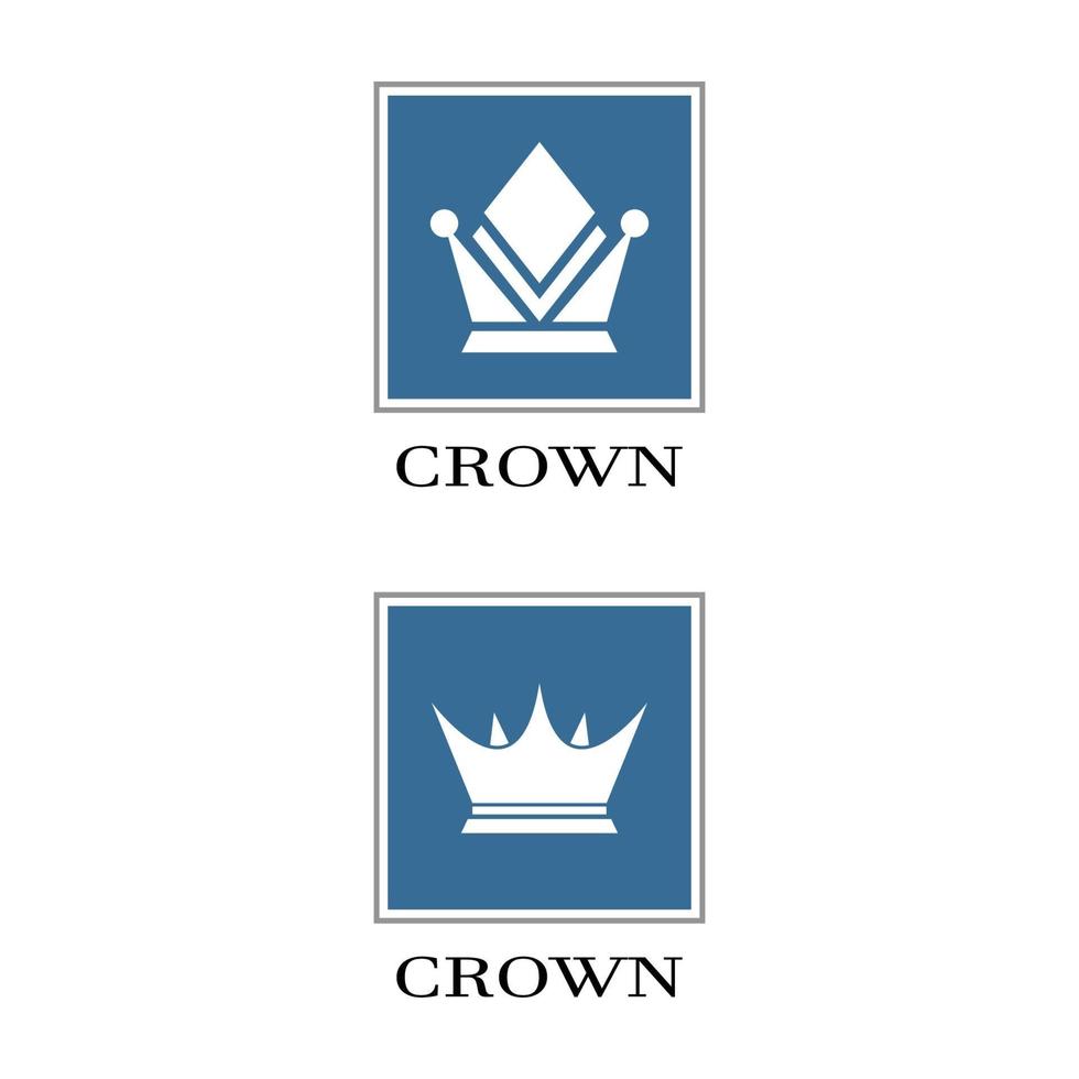 Diseño de ilustración de icono de vector de plantilla de logotipo de corona