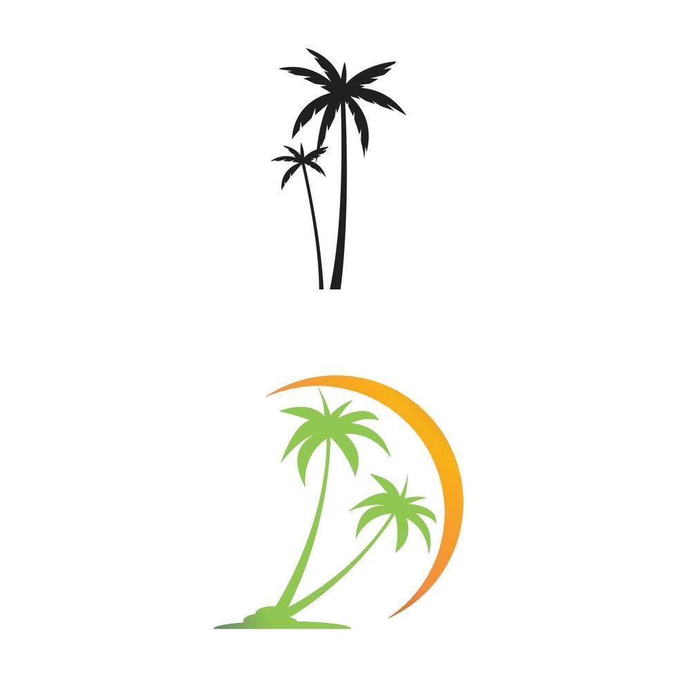 Palm tree summer logo template vector illustration