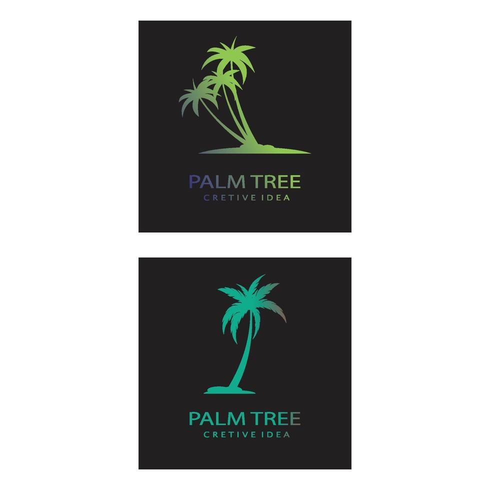 Ilustración de vector de plantilla de logotipo de verano de palmera