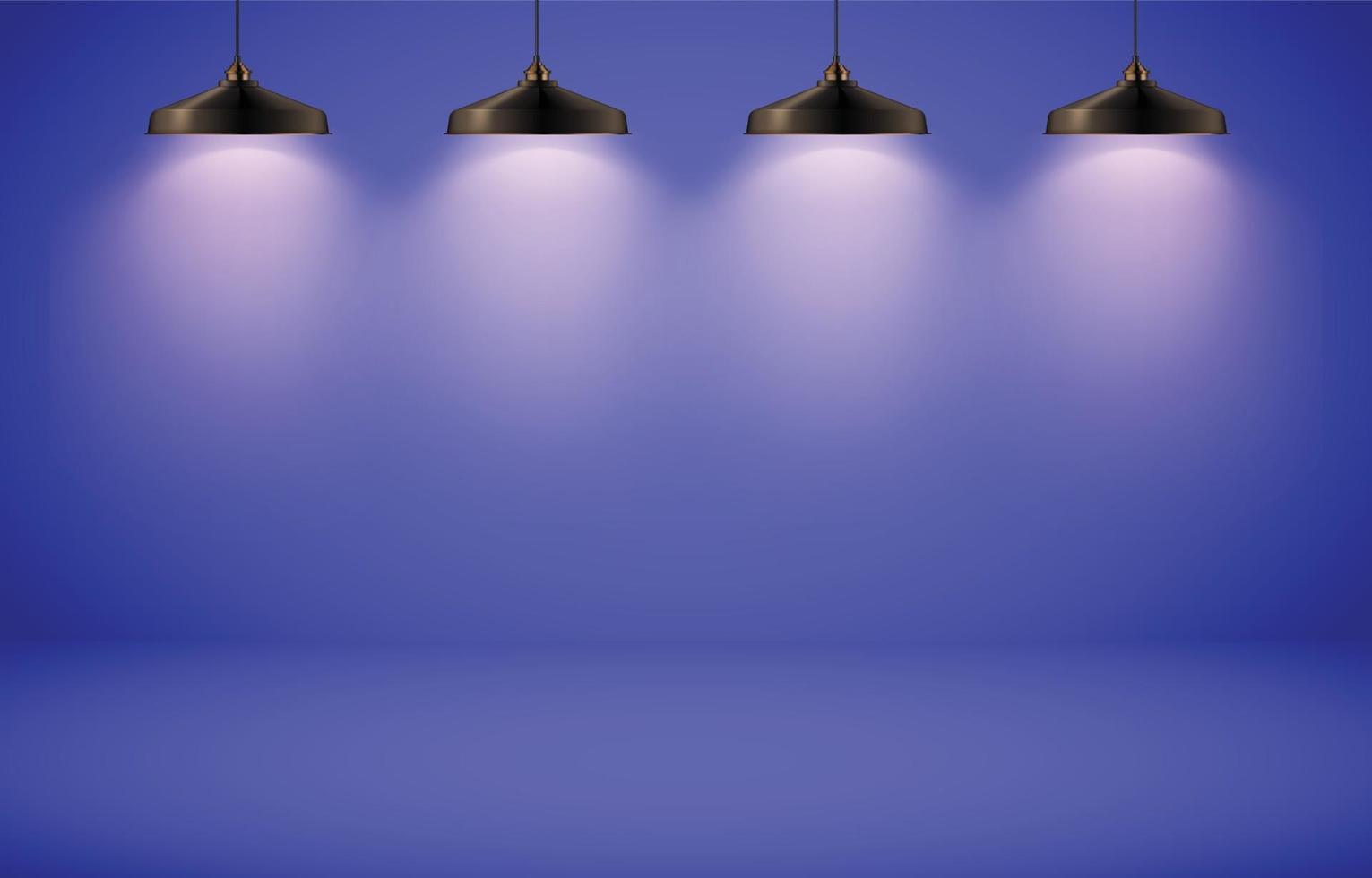 Blue studio empty room background vector