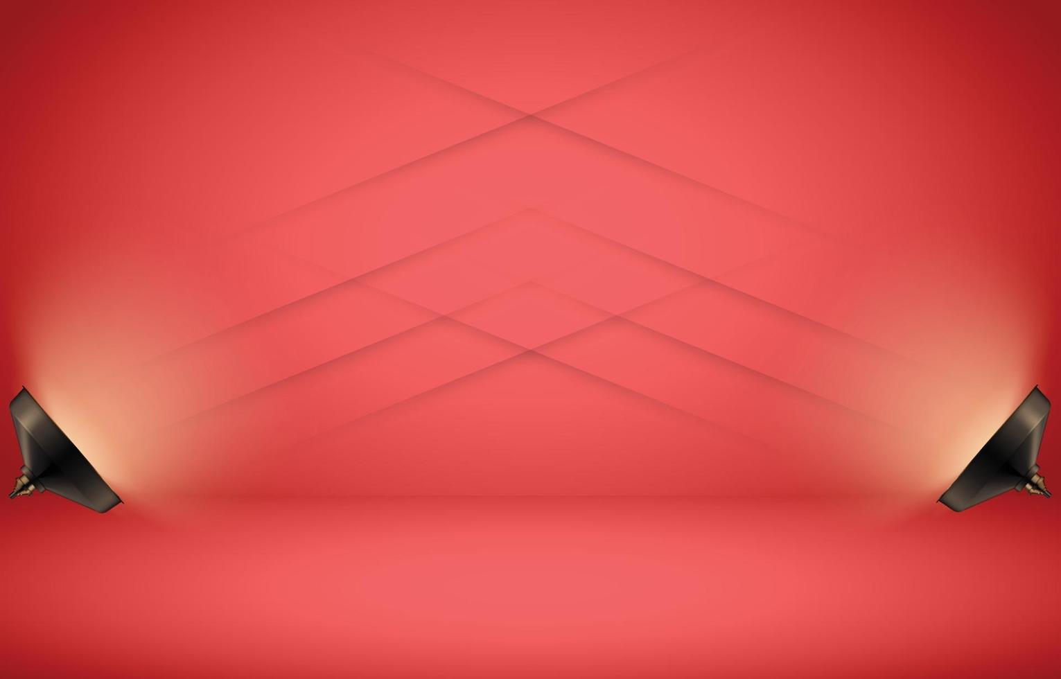 Red studio empty room background vector