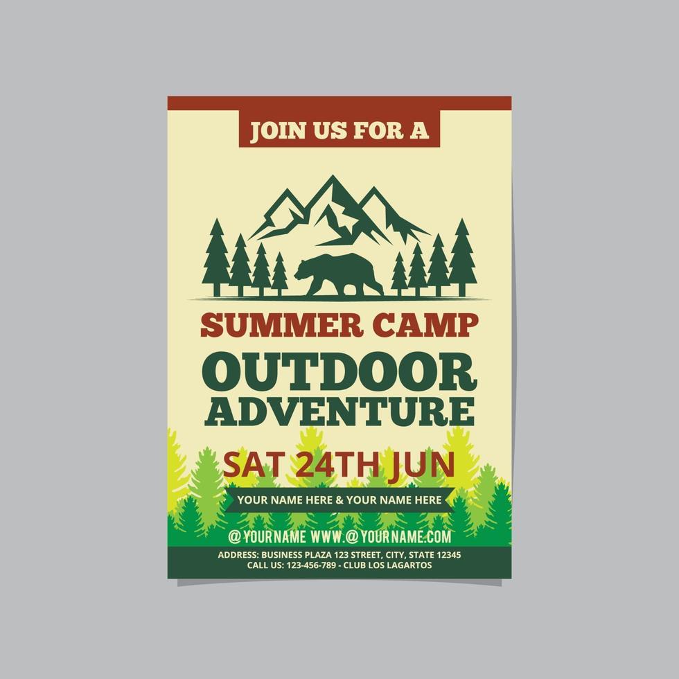 folleto de campamento de verano vector