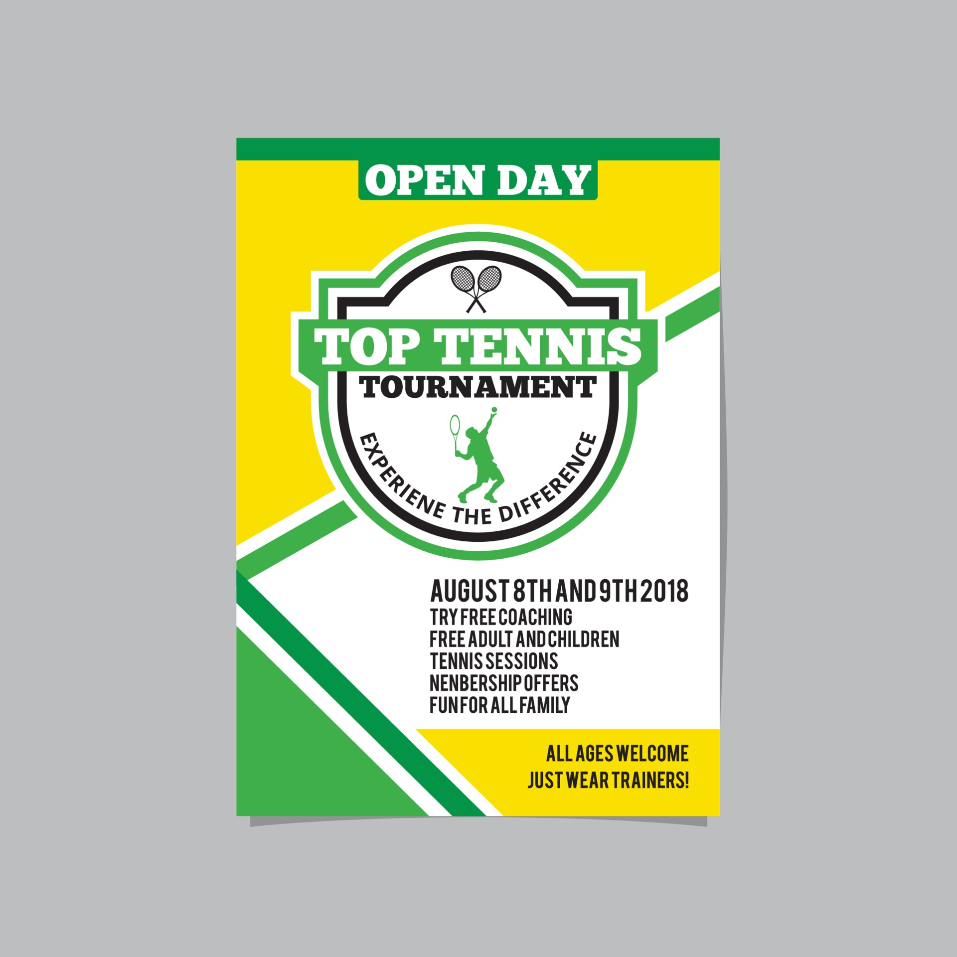 tennis flyer template 21 Vector Art at Vecteezy With Tennis Flyer Template Free