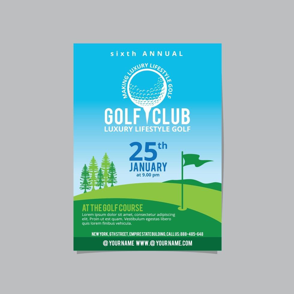 Golf Flyer Vector layout design template for extreem sport event