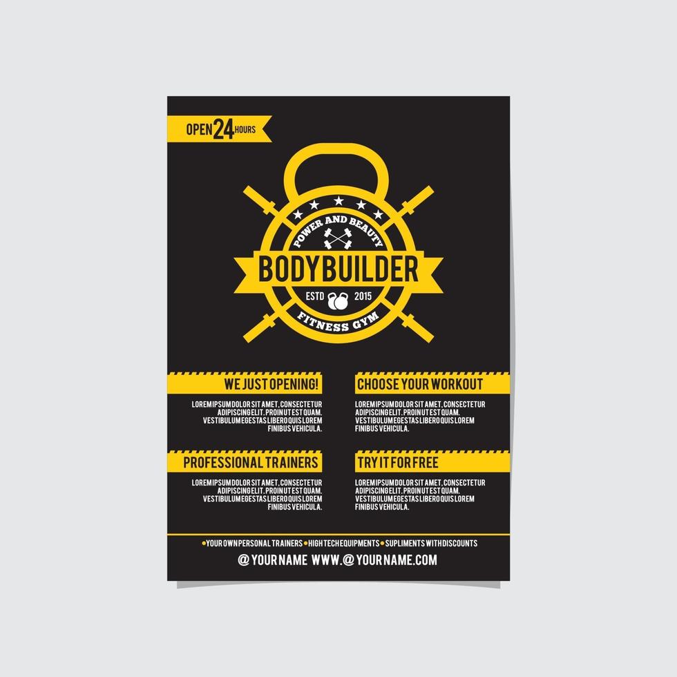 Fitness Flyer Vector layout design template for extreem sport event