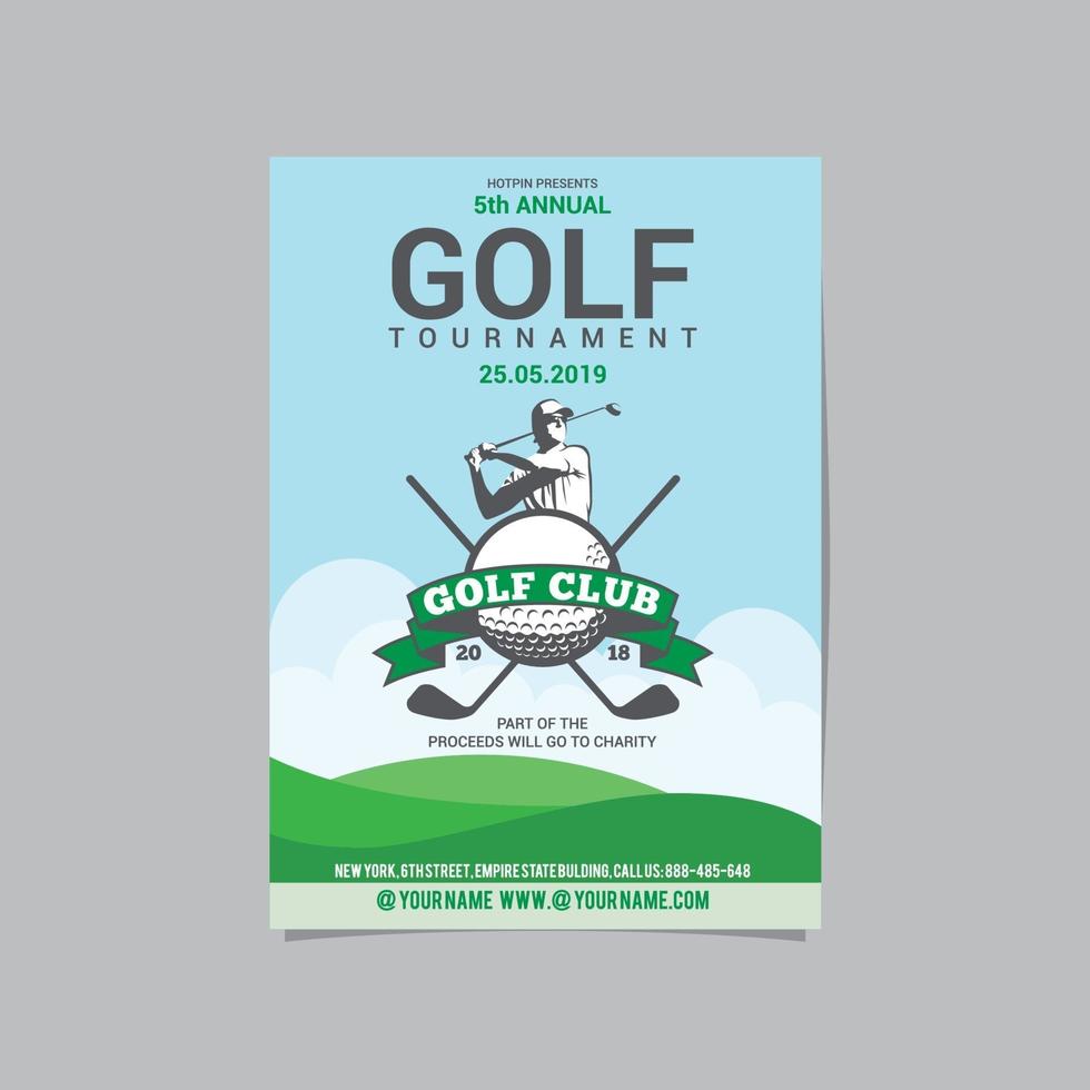 Golf Flyer Vector layout design template for extreem sport event