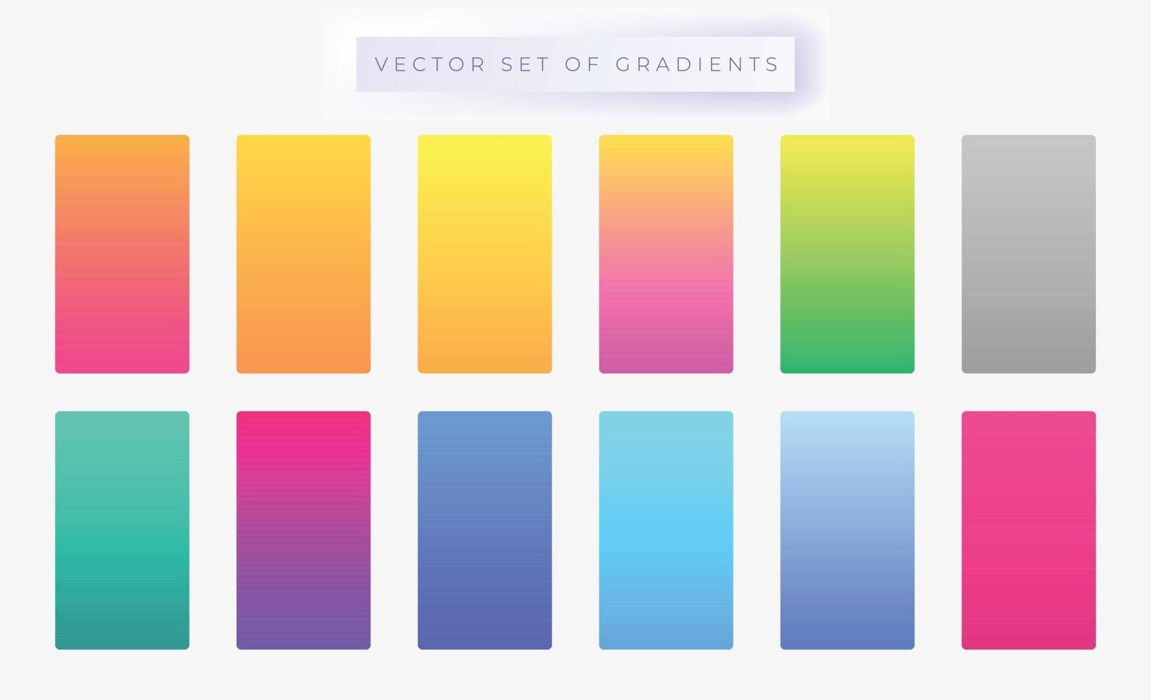 Colorful Gradient backgrounds in trendy neon colors. vector