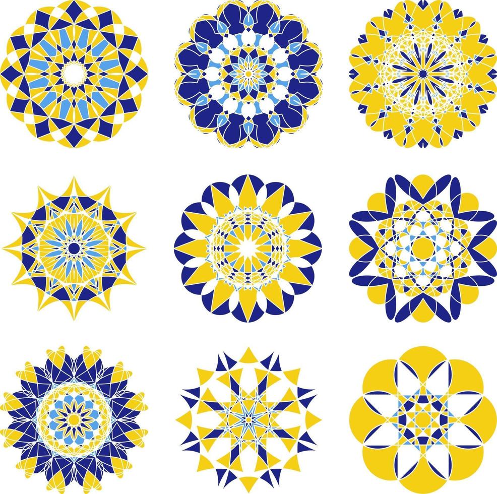 Azulejo circular ornament with bright colors vector