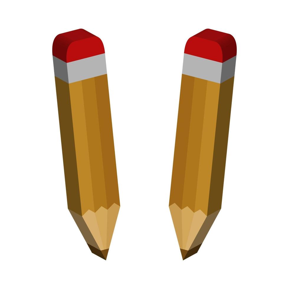 Illustrated pencil on white background vector