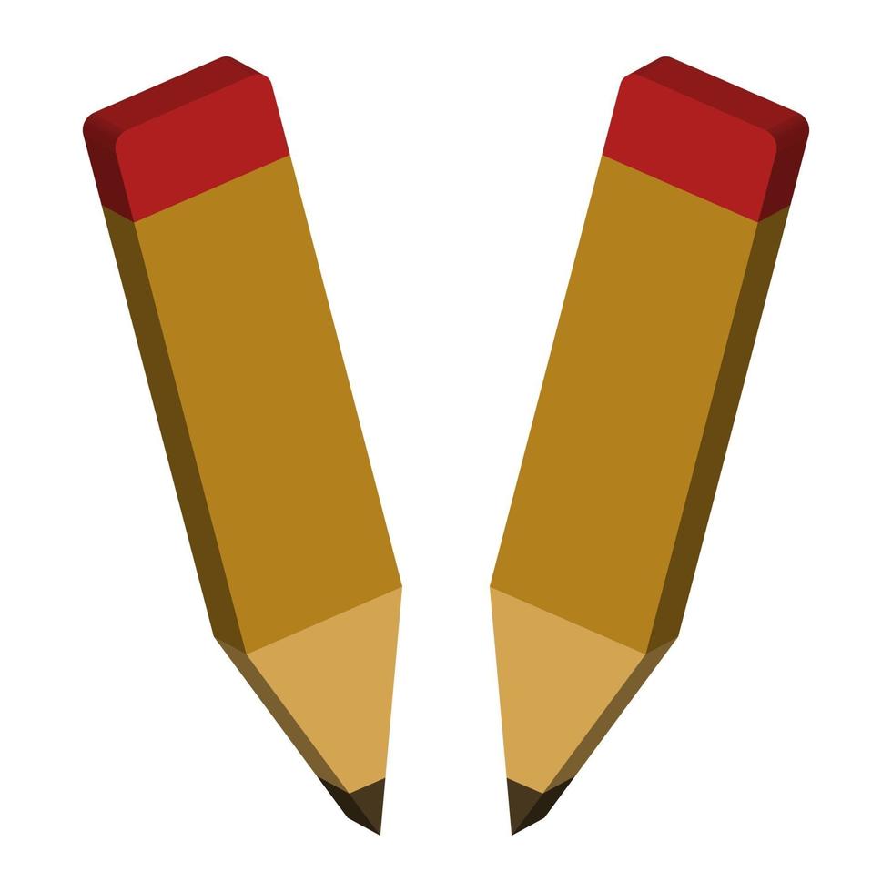 Illustrated pencil on white background vector