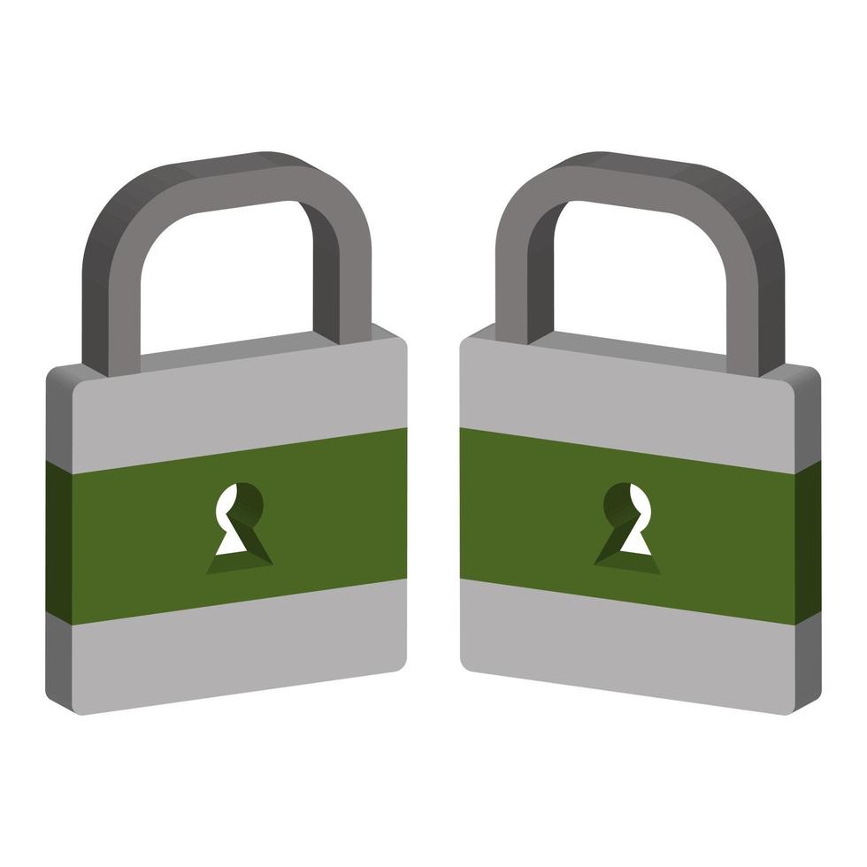 Padlock illustrated on a white background vector