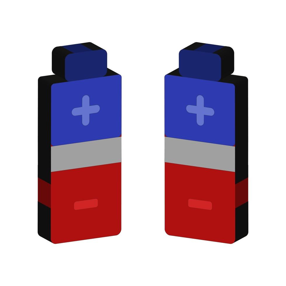 Battery illustrated on a white background vector