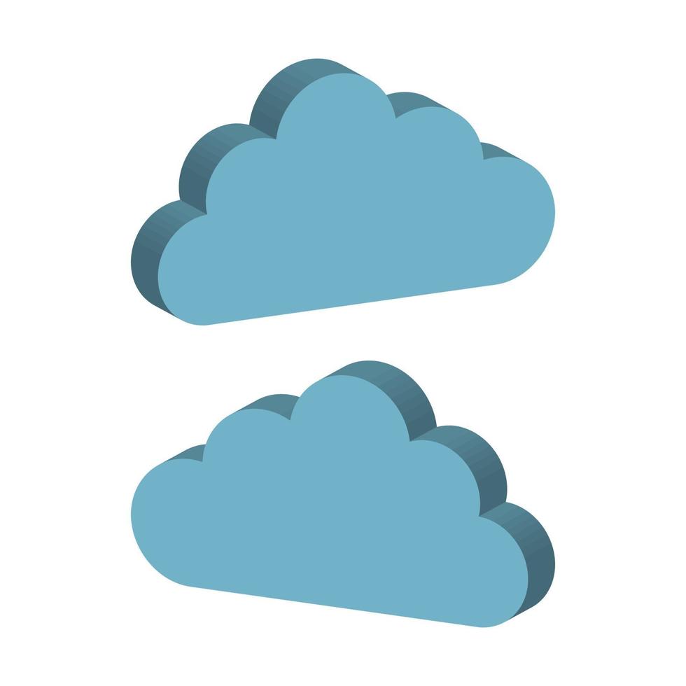 Cloud illustrated on white background vector